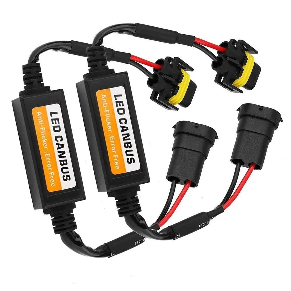 4pcs LED Canbus Decoder Adapter For H1 H4 H7 H11 9005 9006 9012 Anti-Flicker Harness Bulbs Resistor 