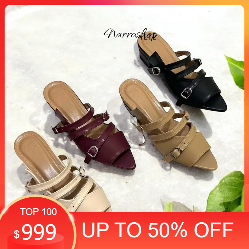 sandal dan sepatu murah Sandal sepatu wanita model mules terbaru 2024 nyaman di pakai