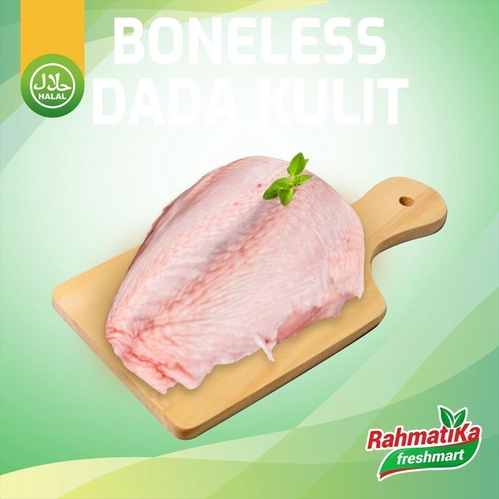 

Boneless Dada Kulit Ayam Segar / Fillet Dada Kulit Ayam Fresh 1 kg