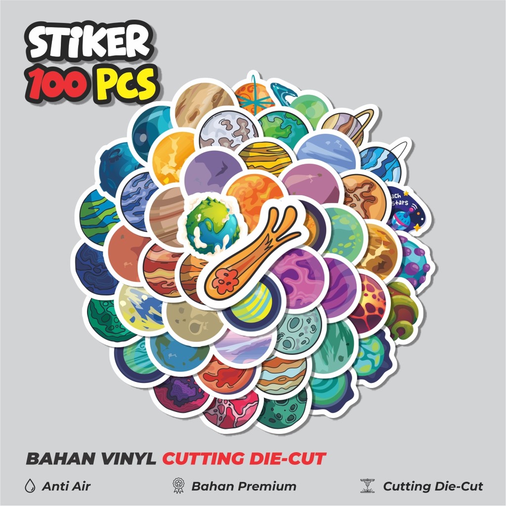 

Terbaru! 50 pcs Stiker Planet Luar Angkasa Dekorasi Lucu Kreatif untuk Notebook, Skateboard, HP