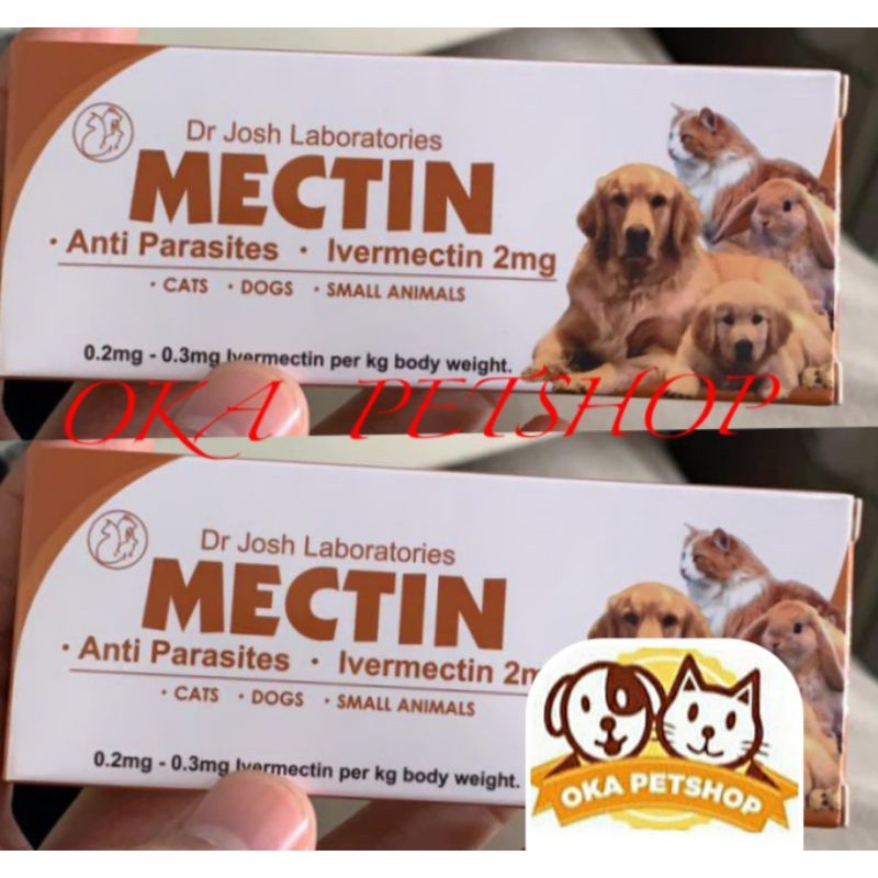 Obat Kutu Oral MECTIN  1Strip (10tablet) / Anti Parasit / Obat Kutu Kucing & Anjing