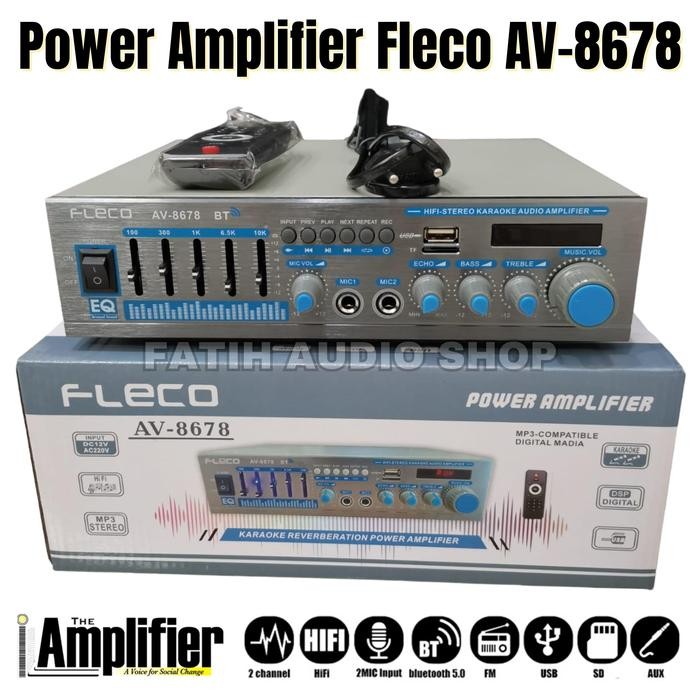 Amplifier Bluetooth Fleco BT-8628 / AV-8678 / Fleco BT 8628 - Stereo Karaoke + Mp3 player + FM Radio