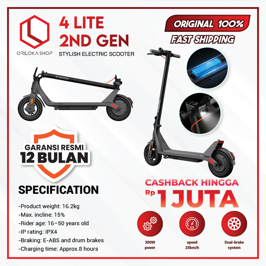 Xiaomi Mi Electric Scooter 4 Lite 2nd Generation Scooter Elektrik