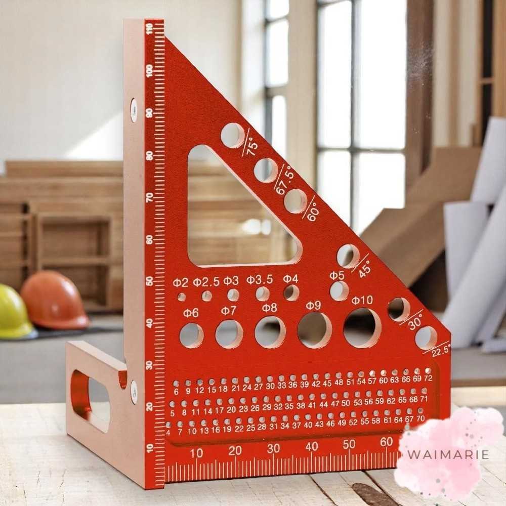 

GDART Penggaris Siku Multifungsi 3D Woodworking Ruler Hole Marking - GD3