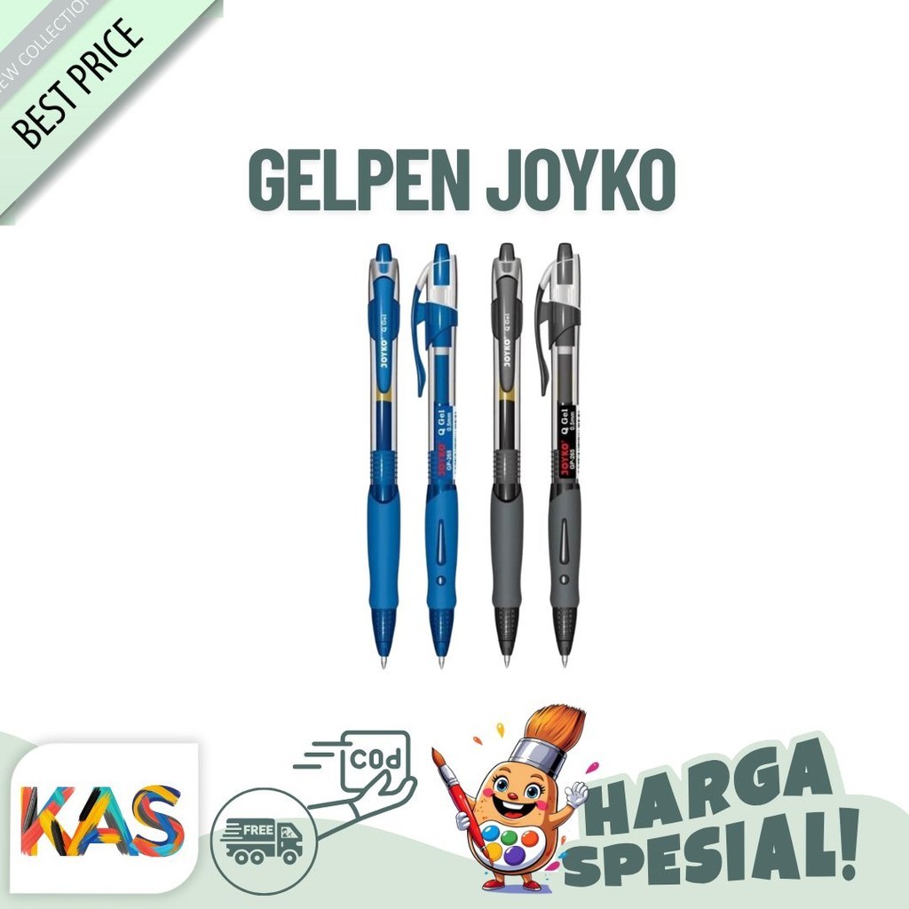 

Pulpen Gel Pen Joyko Tinta Hitam dan Biru GP-265 Q Gel Tip 0.5 mm Bullet Tip - Satuan