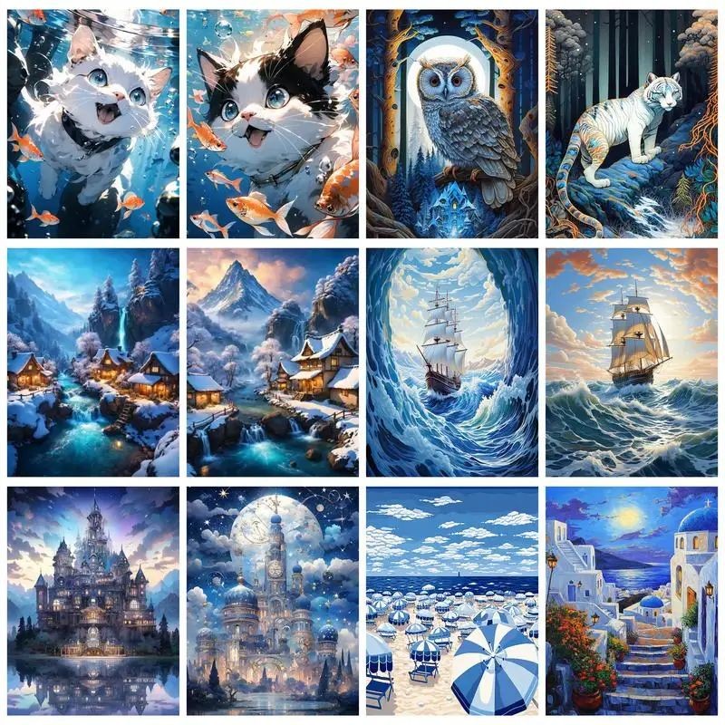 

DIY Paint By Numbers Kits Urban Street Canvas Paint Handmade Gift Acrylic Paint Paintings Art Supplies Decor For Home