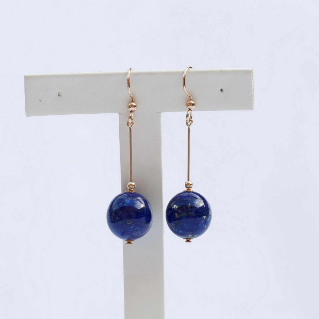 Nice elegant big 12mm lapis lazuli 14K Gold Filled Earrings Fashion Diy  Beautiful Freshwater Jewelr