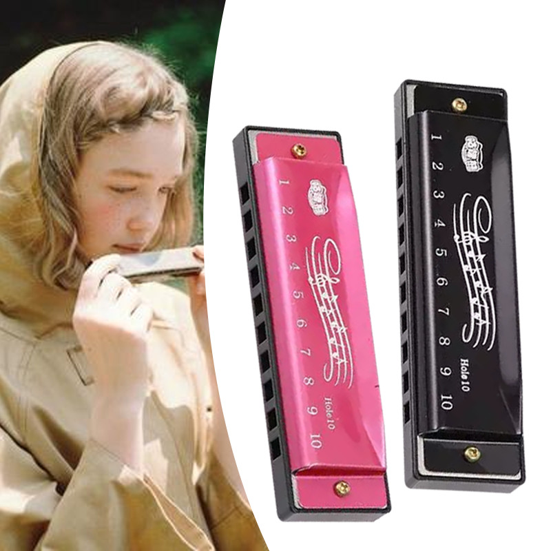 【SIAP】Harmonika Chromatic 10 Hole Harmonika Kromatik Harmonika Dengan Kotak Untuk Anak dan Dewasa