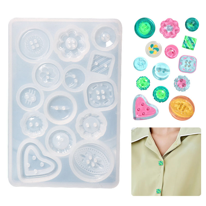 

Button Shape Silicone Resin Casting Molds DIY Dropping Glue Epoxy Pendant Mold for Handmade Craft Jewelry Keychain Making