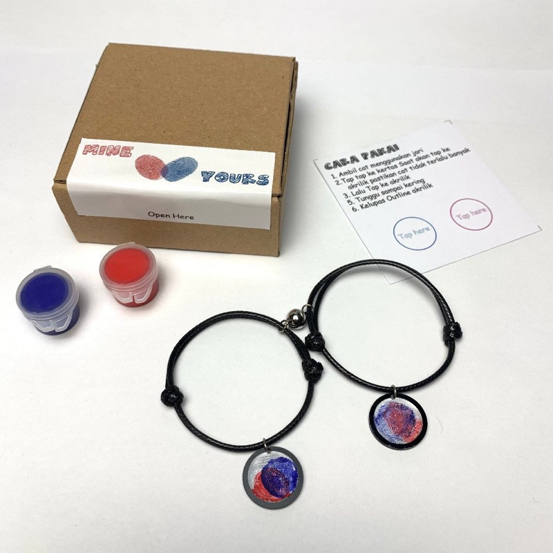 (GAT) GELANG SIDIK JARI DIY MEWARNAI COUPLE WATERPROFF / gelang couple viral sidik jarii aesthetic /