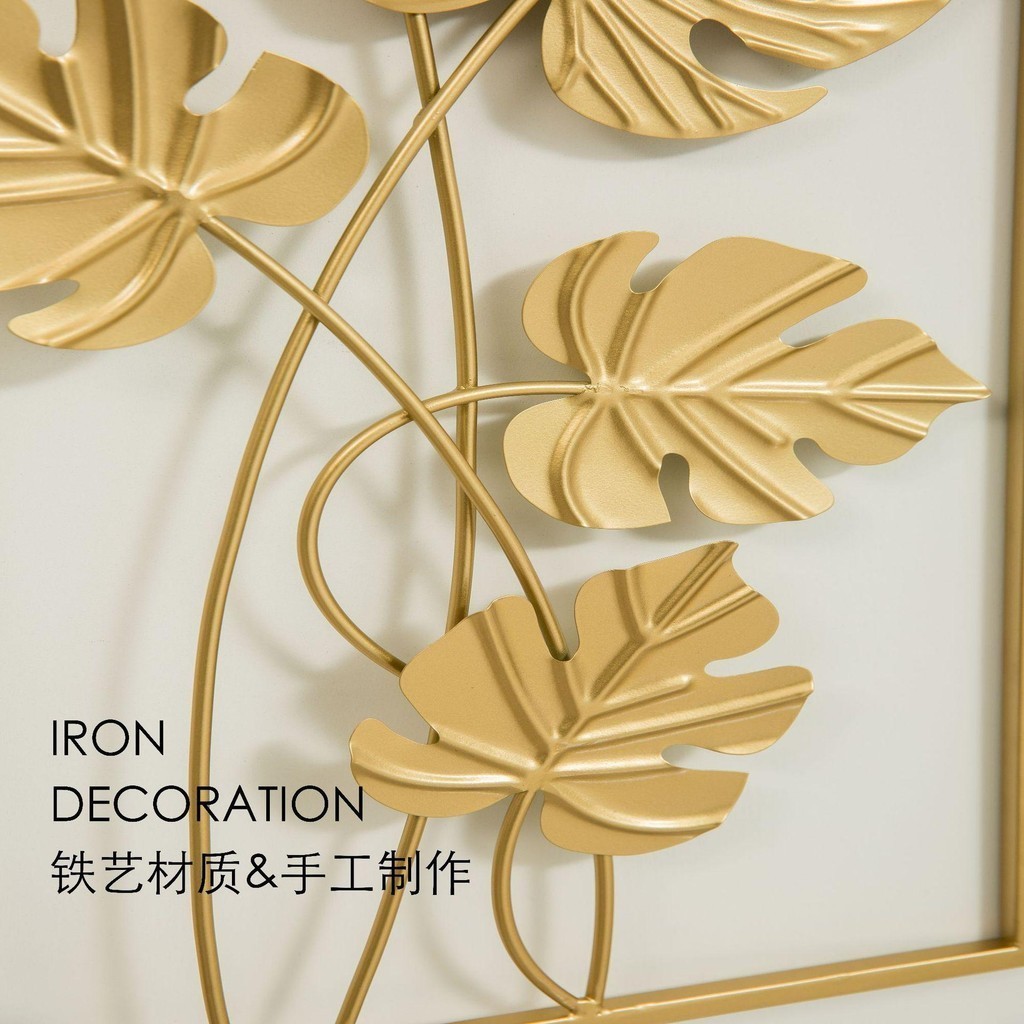 HOT SALE Bingkai Hiasan Dinding Logam Emas / Daun Emas Ginkgo Biloba / Hiasan Dinding Skandinavia /