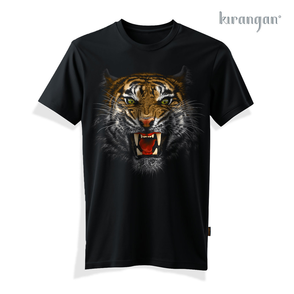 Kaos Kirangan Fauna Tiger C - Macan Jawa - Harimau Jawa Original Premium Katun Combed