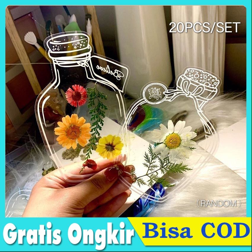 

DIY Bunga Kering Bookmark Transparan Spesimen Tanaman + Laminating Film Kerajinan Tangan - Koleksi Musim Gugur Unik untuk Buku & Scrapbook