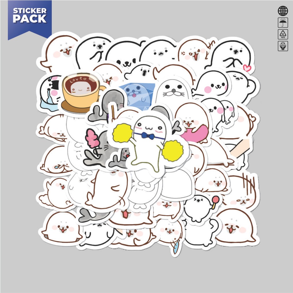 

[100PCS]Stiker Pack Stiker Hewan Anjing Laut Aesthetic Vinyl Anti Air Dekorasi Sticker Laptop Buku Journal Koper Helm Casing HP Gitar Helm Skateboard