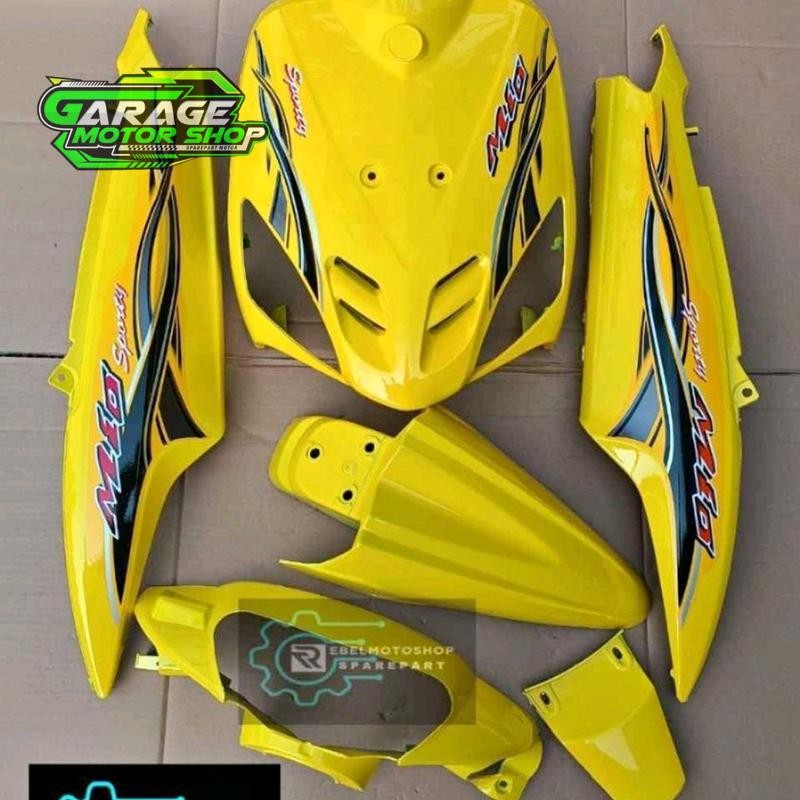 bodi halus mio sporty warna kuning+stiker