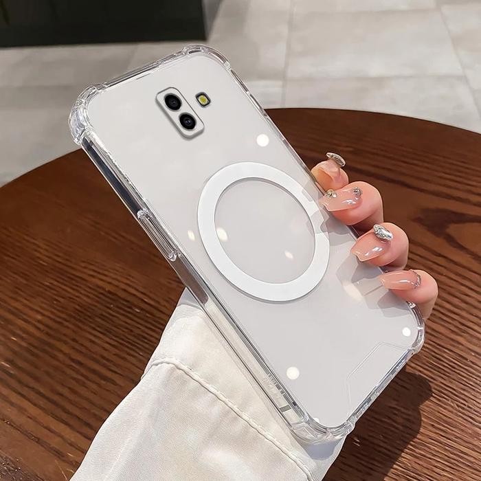 CASE SAMSUNG A6 PLUS MAGSAFE Wireless Magnetic TPU KORI Bumper Magnetic Clear SoftcasE