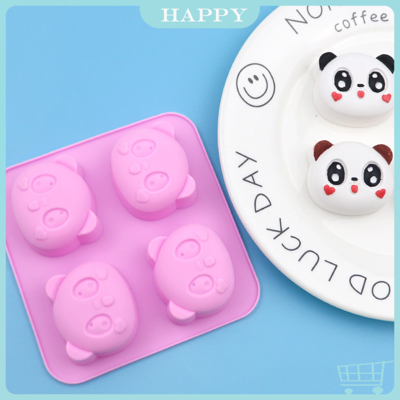 (COD) Cetakan Silikon / Cetakan silikon coklat puding bear panda