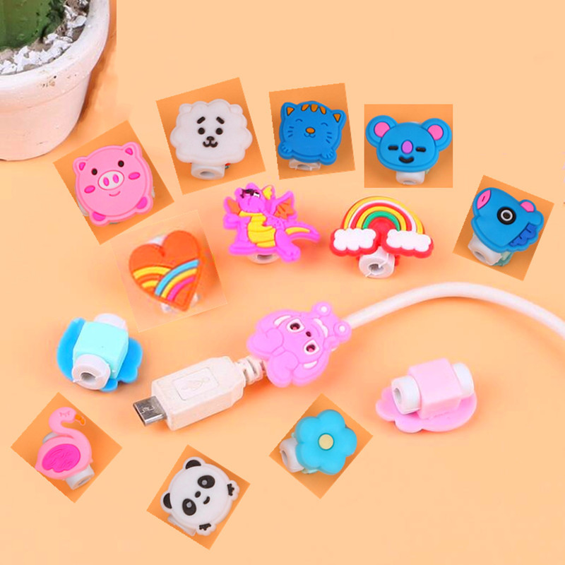 

10Pcs Cute Cartoon Cable Protector USB Charger Cable Protective Sleeve For IPhone 5s 6 6s 7 7 8 plus