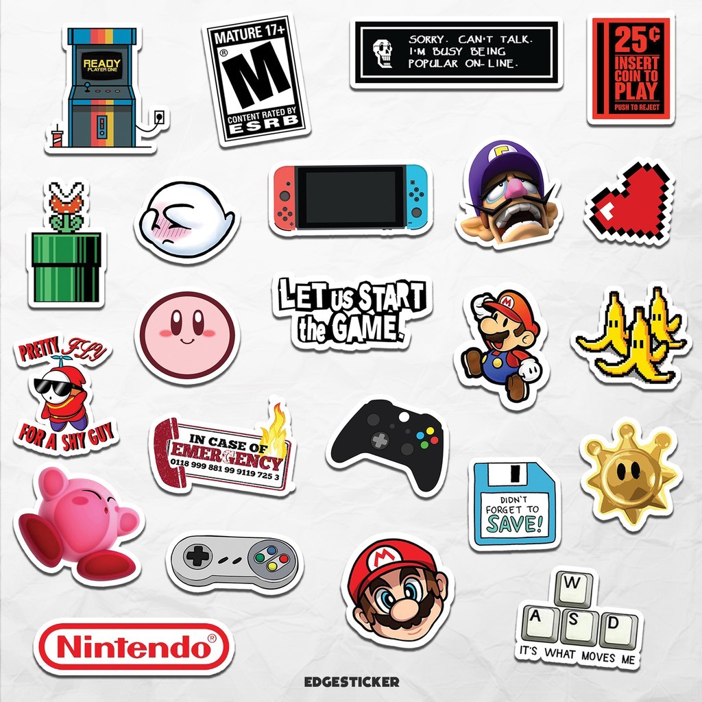

GAMEBOY Sticker Pack | Stiker Anti Air Anti Luntur | Stiker Laptop HP Mobil Motor