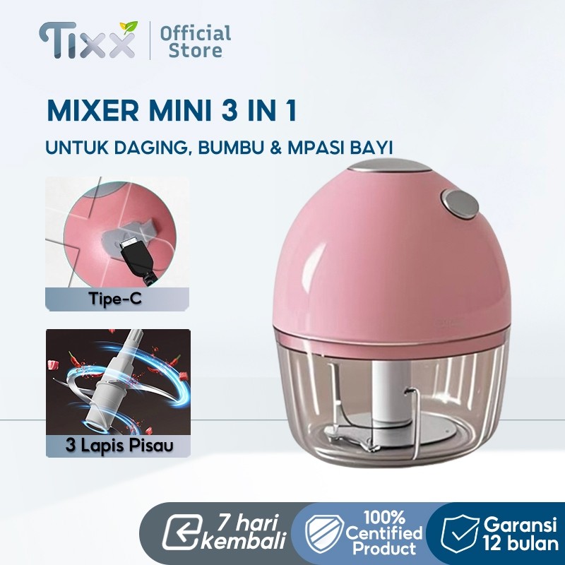 TIXX Mini Blender portable Food Processor Penggiling daging mpasi bayi Pisau baja tahan karat
