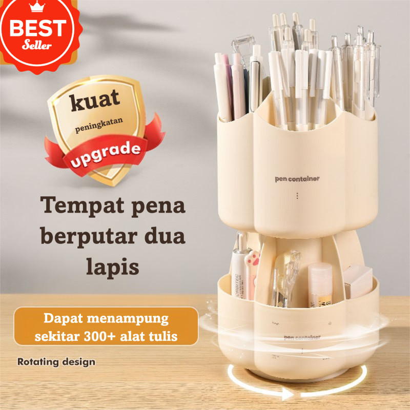 

Tempat Pensil Putar Hexagon Box Alat Tulis & Makeup Putar | Rotating Stationery