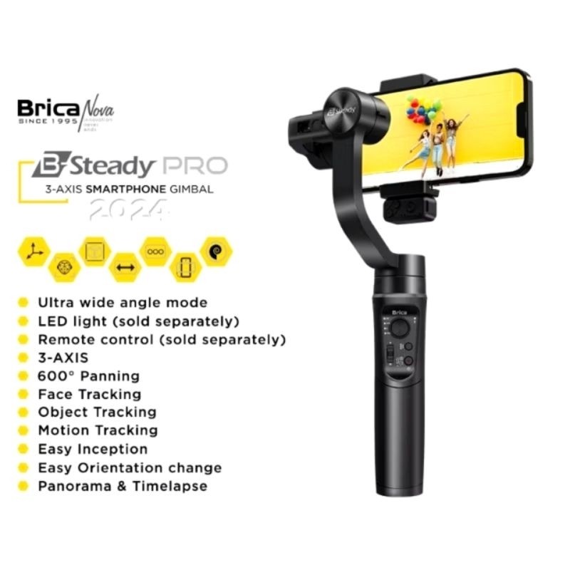 Brica BSteady PRO 3Axis 2024 SteadyPro Stabilizer B Steady Gimbal SmartphoneCO