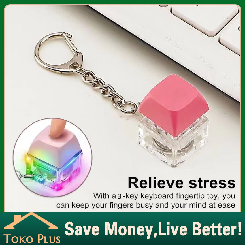 Gantungan Kunci Keychain Fidget LED RGB Fidget Toy ASMR Mechanical Keyboard Switch Tester Keycap Kre