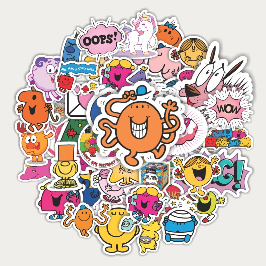 

Sticker Pack Stiker Kartun Mr. Men and Little Miss | Sticker TUMBLR | Stiker LAPTOP KOPER HELM