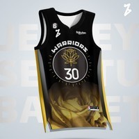 Jersey Basket Stephen Curry GSW 30 City HITAM Black - Swingman Baju AtasanCO
