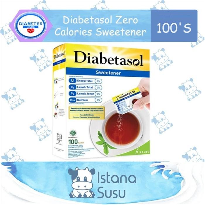

Diabetasol Sweetener Zero Calories Isi 50s / 100s - Isi 100 Sachet 1,5g