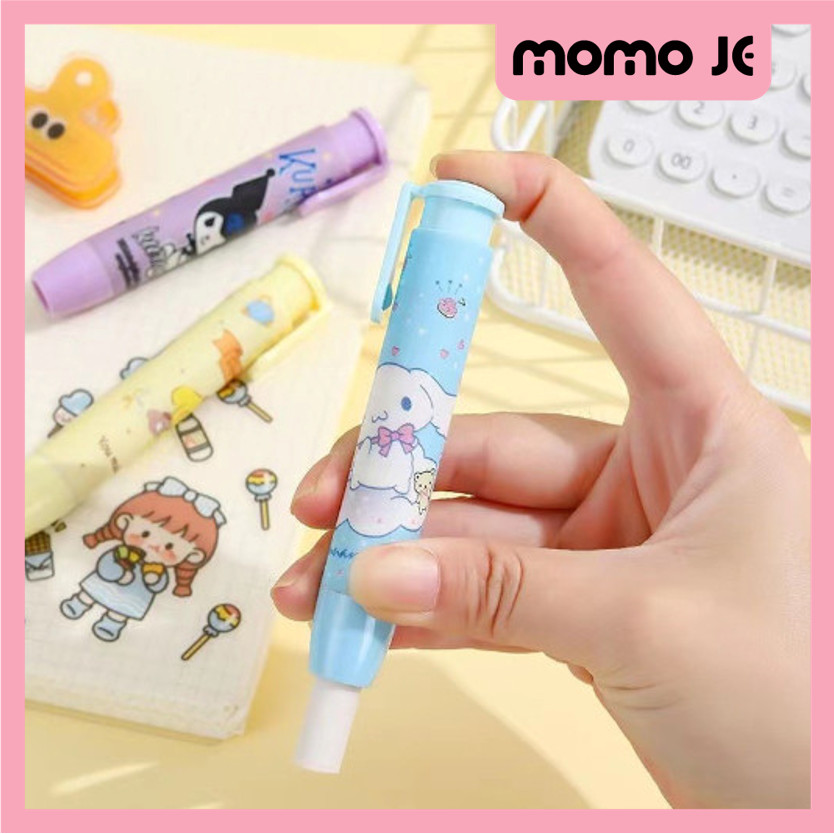 

MOMO JE S5828 Hapusan Eraser Lipstik Mechanical Eraser Penghapus Bentuk Lipstick Penghapus Pensil Mekanik Motif Karakter Lucu