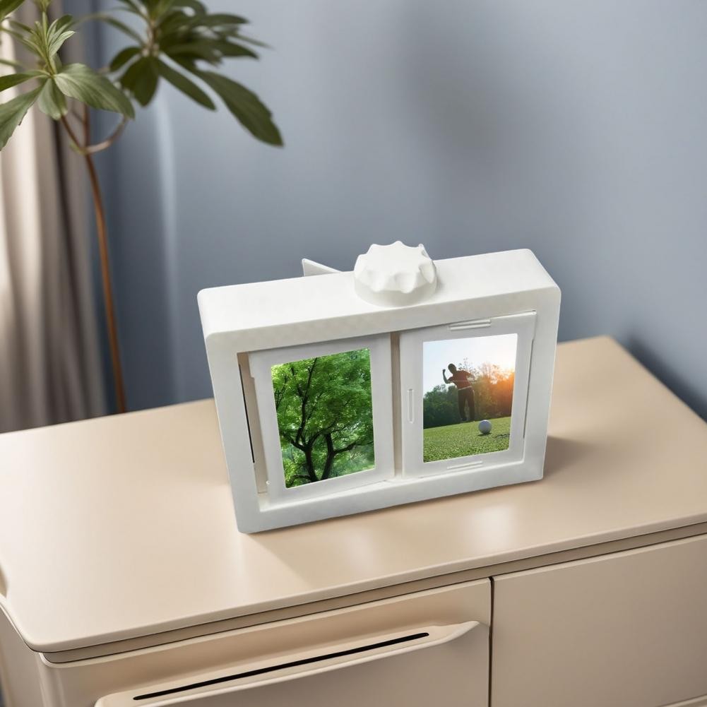 

Desktop Rotating Photo Frame Holder Page-Turning Album Ornament Set Personalized Memories Book Frame for Friends