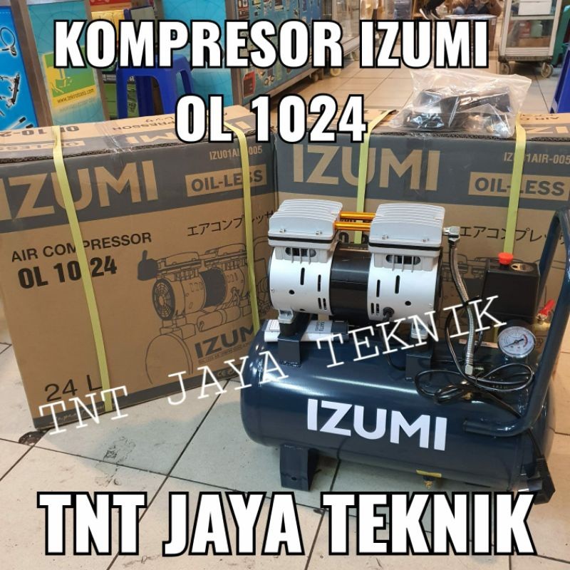 Kompresor Oil Less Izumi 1 HP 24 Liter OL 1024 / Izumi OL 10-24 Kompresor Oilless 1HP