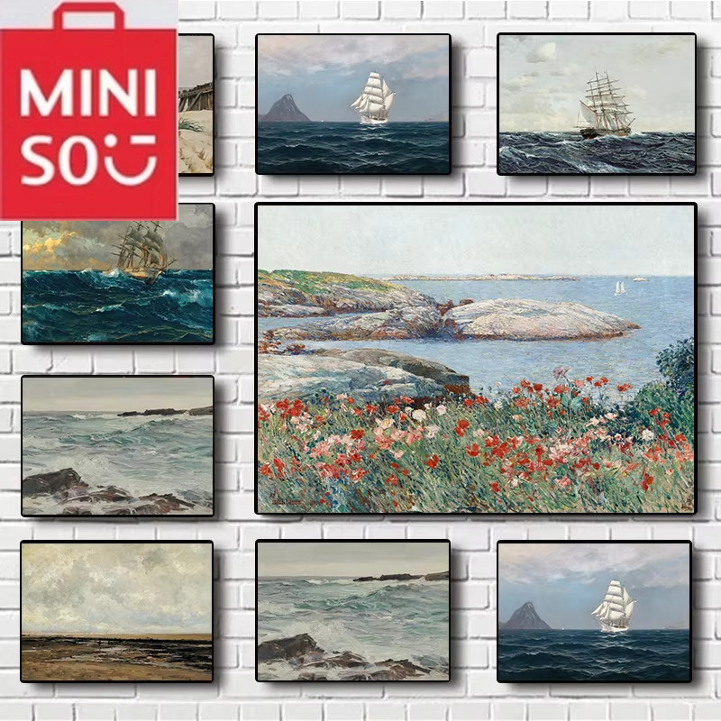 

MINISO Oil Painting By Number Sailing Boat Home Decoration Painting Wall Bedroom Room Decor Gift Frameelss