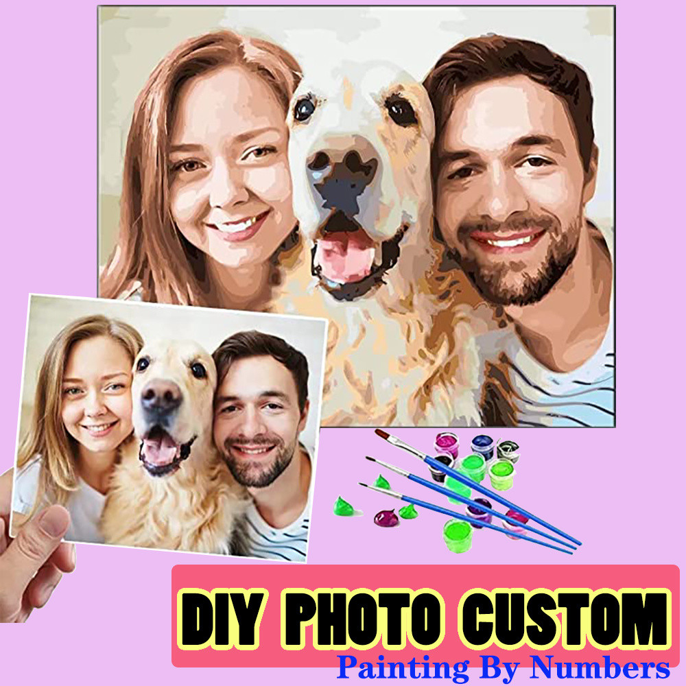 

Personalized Photo Customs Painting By Numbers Modular Picture Acrylic Paint With Number Crafts for Adults Customized Gift