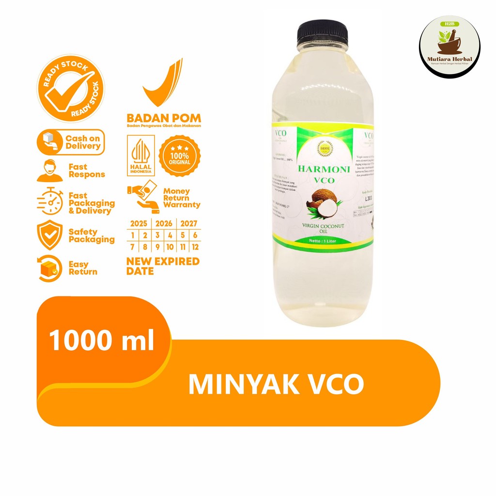 

VCO Virgin Coconut Oil/Minyak Kelapa Murni harmoni 1000ml asli original