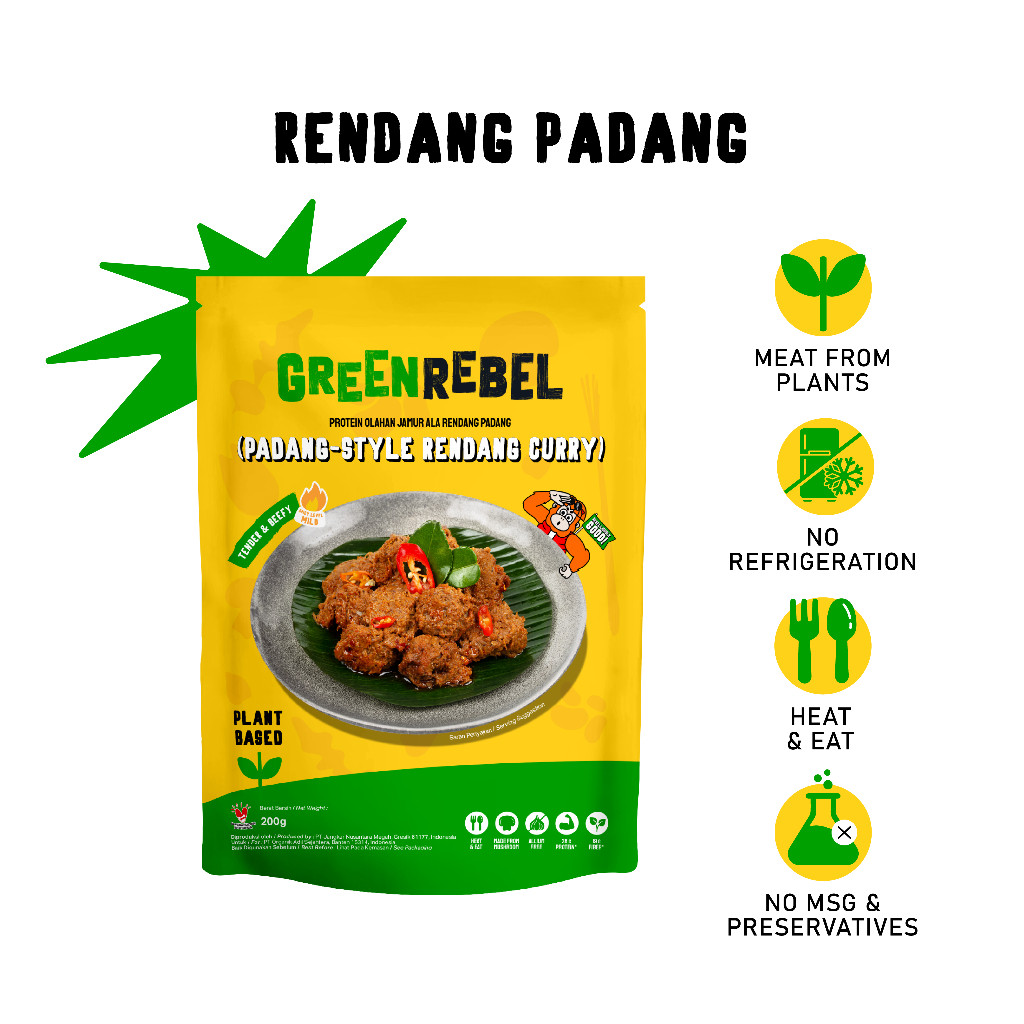 

NEW Green Rebel Beefless Rendang | Rendang Padang | Heat & Eat | 200gr PREMIUM