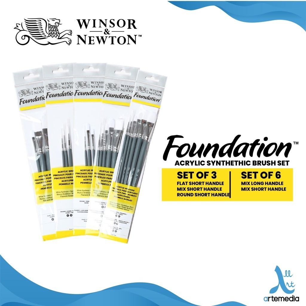 

Kuas Lukis Winsor & Newton Foundation Acrylic Brush Set White Synthetic