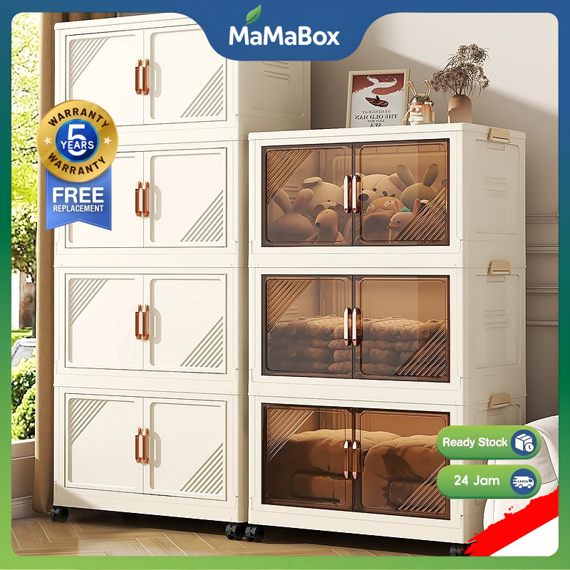 MaMaBox Laci Plastik Susun/Lemari Plastik Susun Besar/Lemari Plastik Lipat 3-5 Susun/Storage Box Org