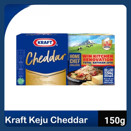 

Kraft Keju Cheddar Blok, 150g. Keju asli dari susu New Zealand