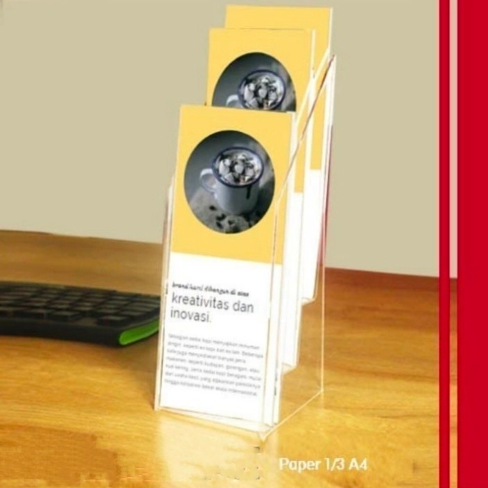 

tempat brosur 1/3 A4 Wadah brosur display brosur 1/3a4