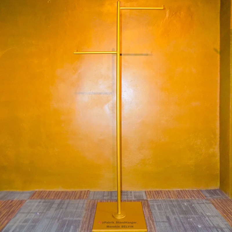 StandHanger 2 Arah Gold // Gawang Baju butik gold // StandHanger baju mewah // Gawang gantung Baju G