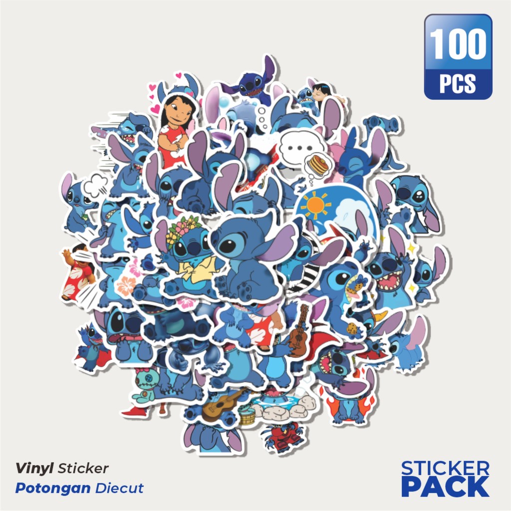

Stiker Vinyl Sticker Kartun Lilo & Stitch Waterproof Aesthetic- Untuk Laptop, Motor, dan Helm - Paper Stationery Pack