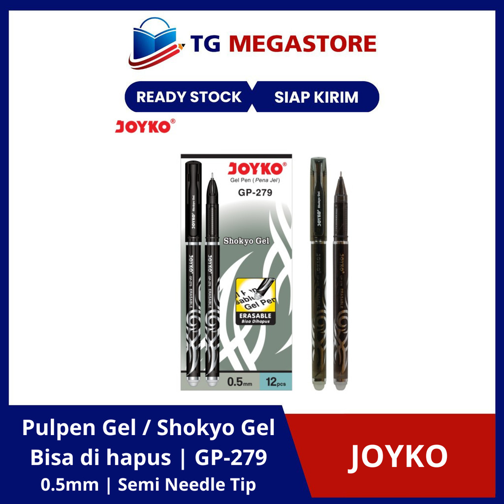 

Pulpen Gel / Gel Pen Joyko Shokyo bisa di hapus Hitam 0.5mm GP-279