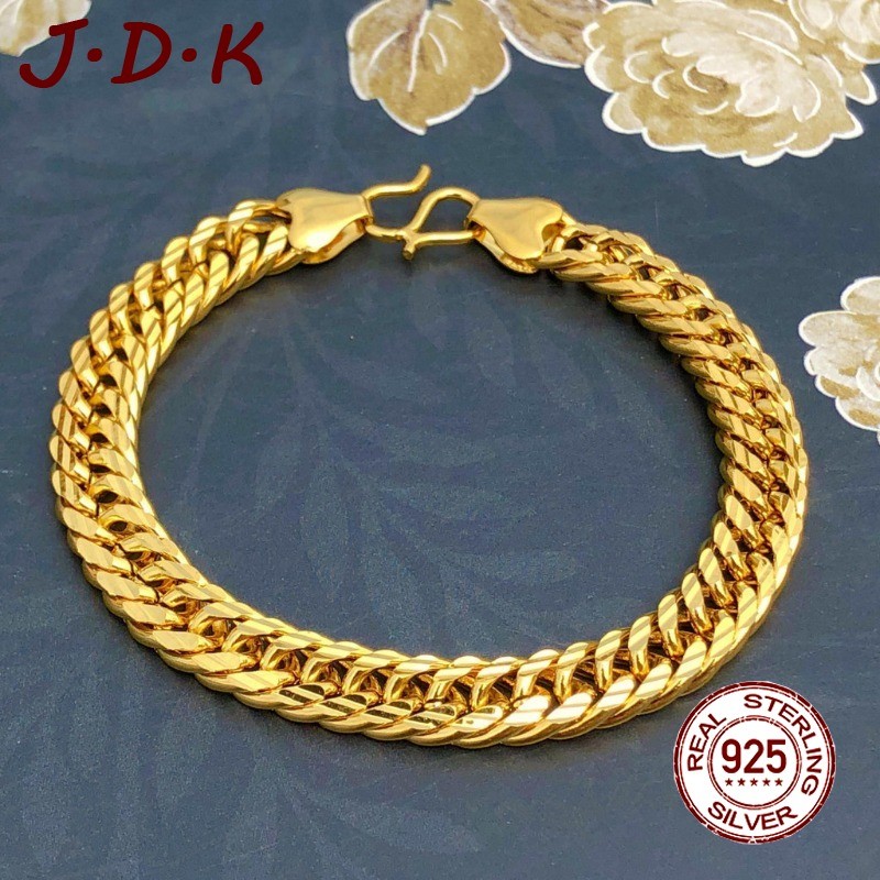 JDK Gelang Fashion Pria Emas 18k Tebal