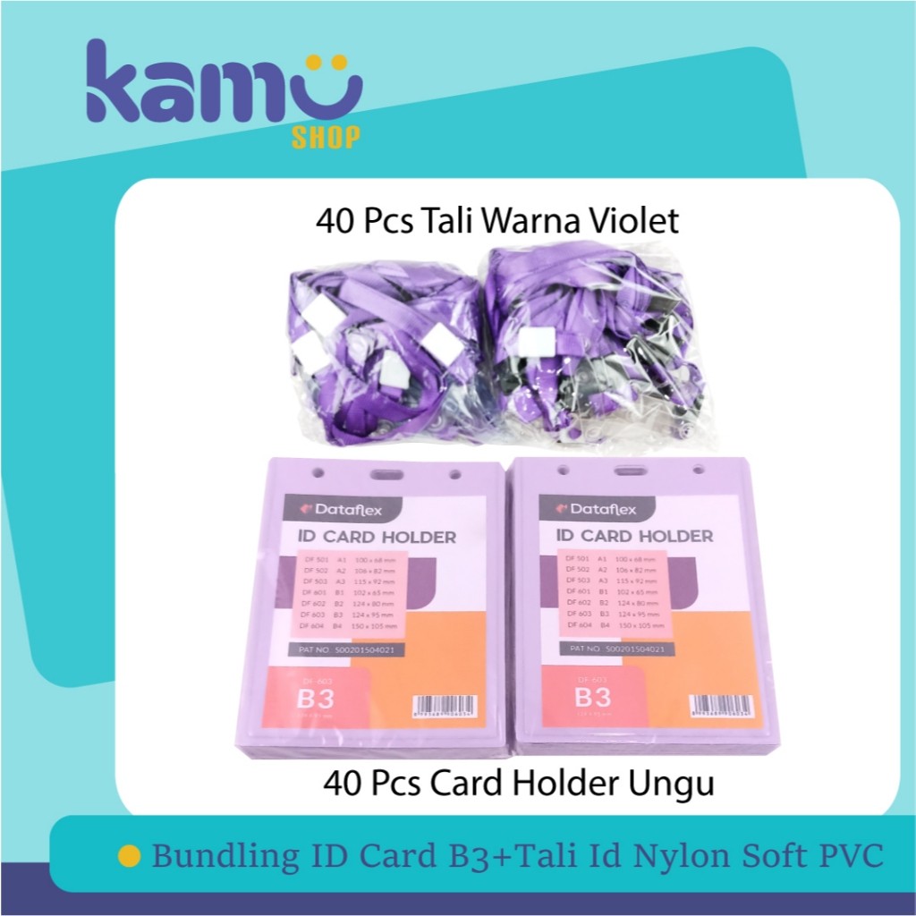 

Bundling 40Pcs ID Card B3 + 40Pcs Tali ID Card Nylon Soft PVC - NYLKSFP