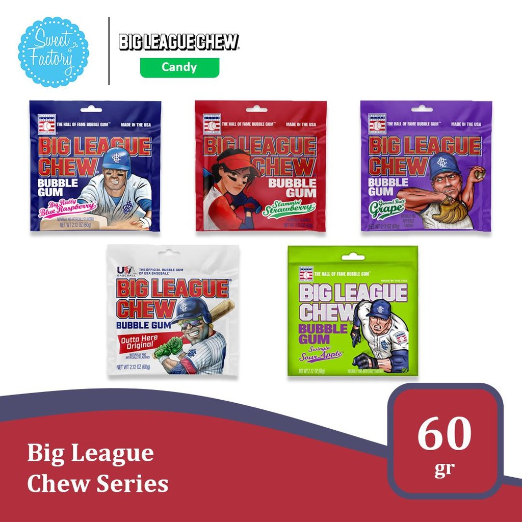 

Big League Chew Bubble Gum 60gr / 2.12 oz – Permen Karet Serut Rasa Buah USA