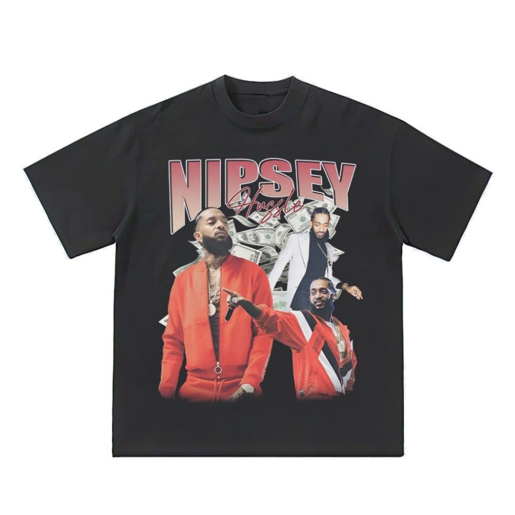 Psycho Crucify "Nipsey Hussle" Oversized T-Shirt | Kaos Nipsey Hussle | Kaos Rapper | Rap Tee | Kaos
