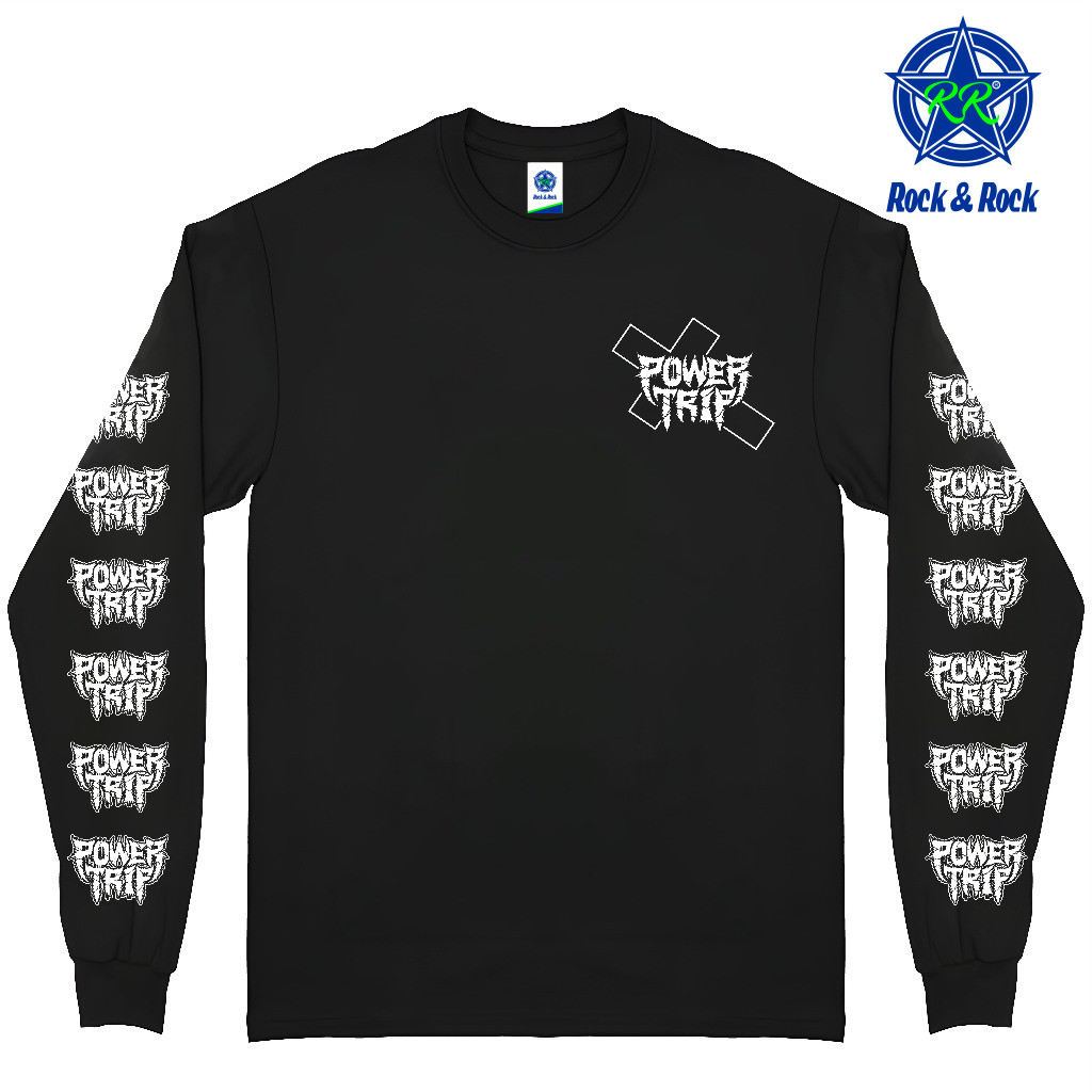 T-Shirt LONG SLEEVE POWER TRIP - CROSS | Kaos musik | kaos band |premium catton combad24s
