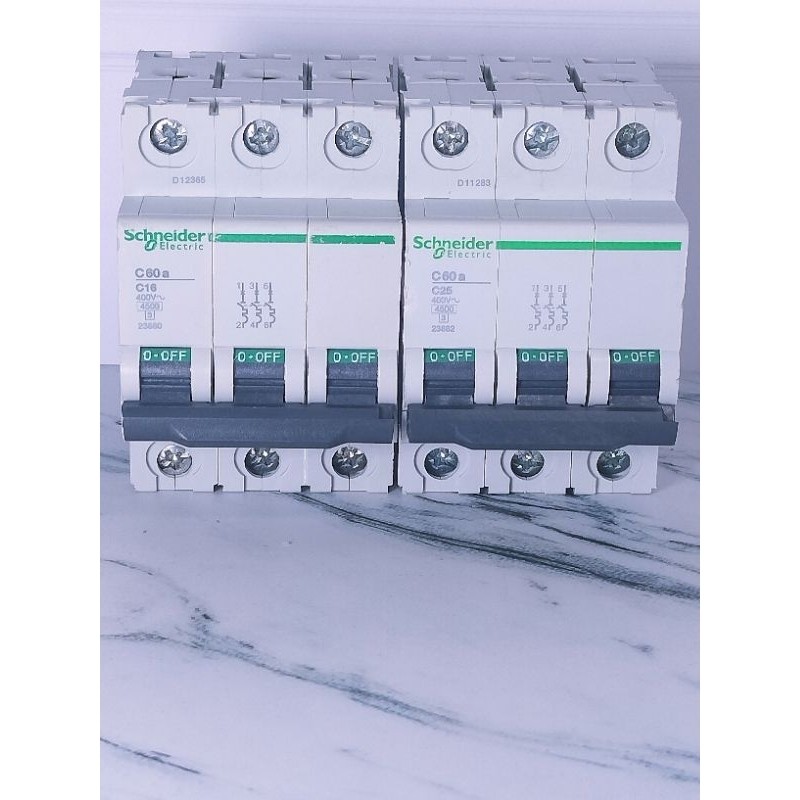 MCB SCHNEIDER 3phase type C60a C60N 10A 16A  20A 25A 32A